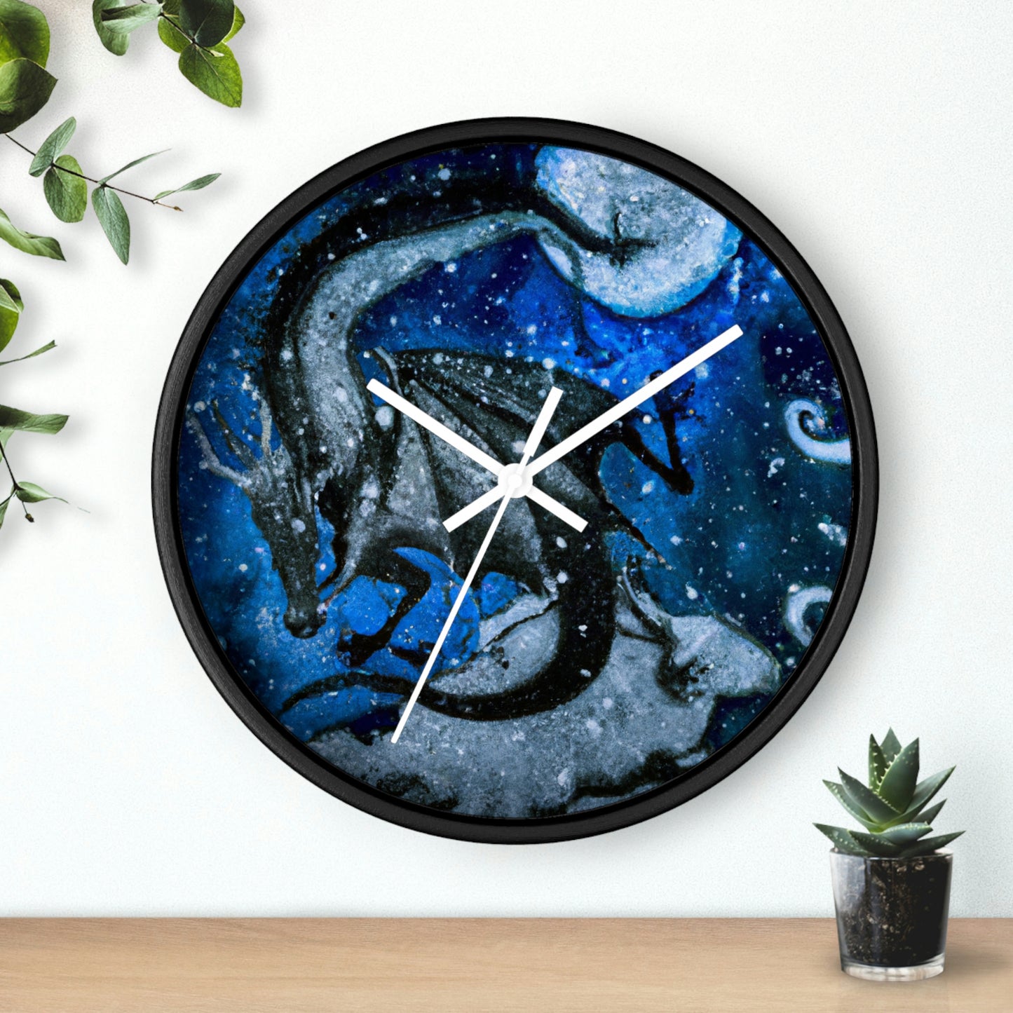 "Frosted Moonlight Dragon" - The Alien Wall Clock