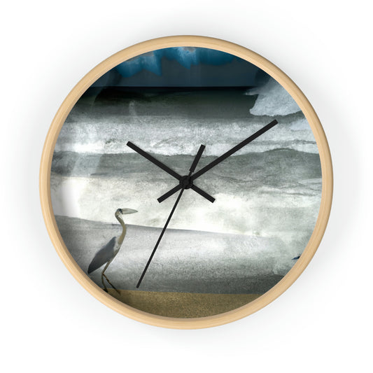 "A Sea of Turmoil: A Heron's Restlessness". - The Alien Wall Clock