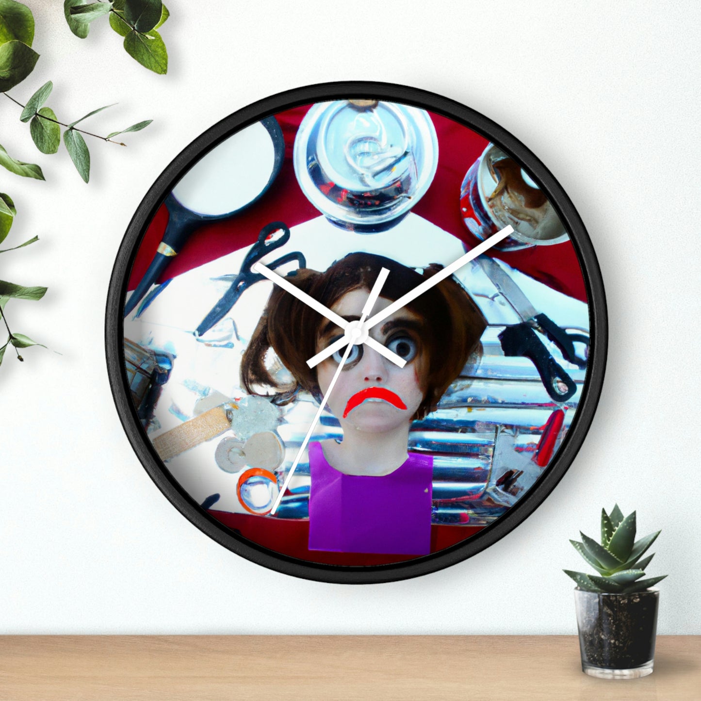 "Found Objects Self-Portrait" - The Alien Wall Clock