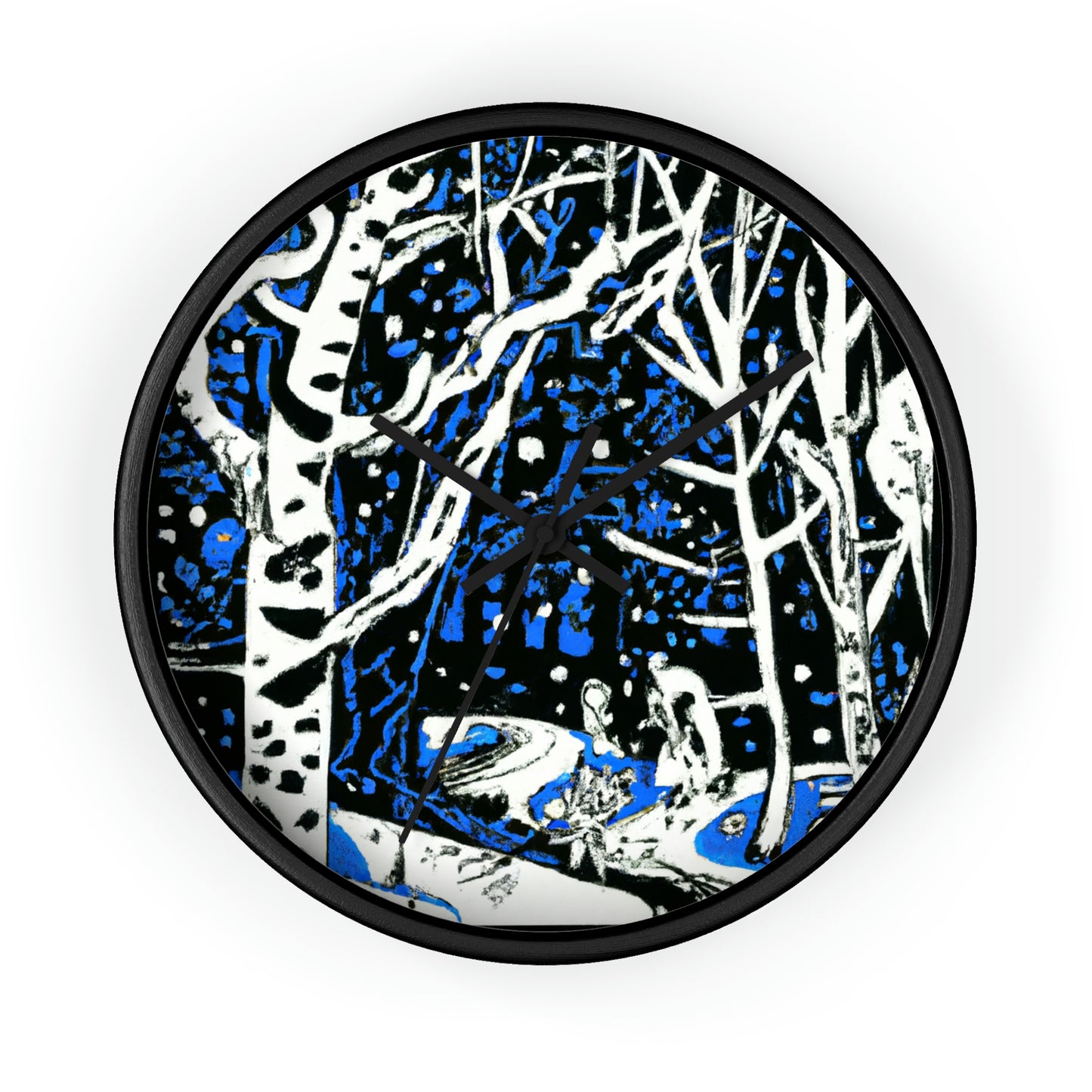 Snowy Forest Night: A Fairytale Odyssey - The Alien Wall Clock