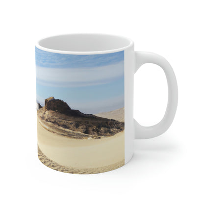 "Lost in the Sands: Discovering the Ancient Temple" - Taza de cerámica The Alien 11 oz