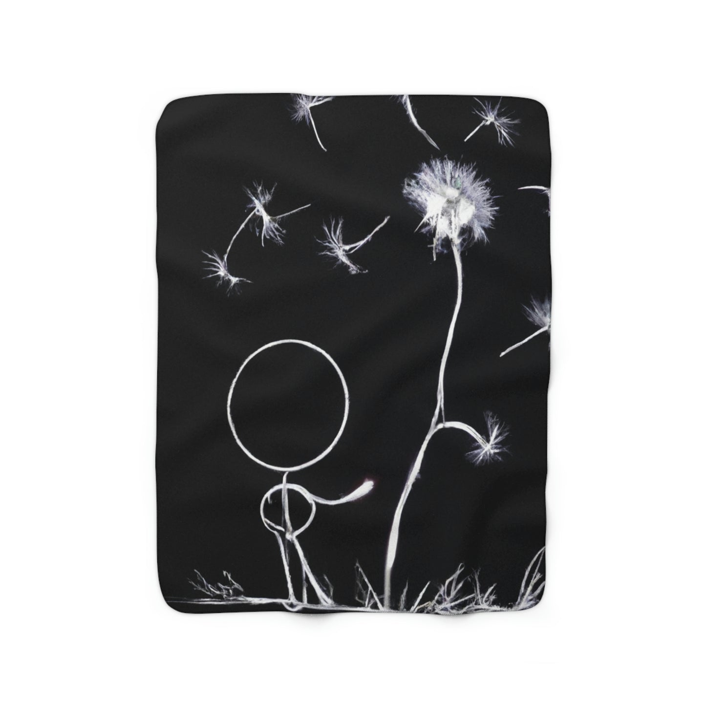 "A Dandelion Flicker in the Midnight Breeze" - The Alien Sherpa Fleece Blanket