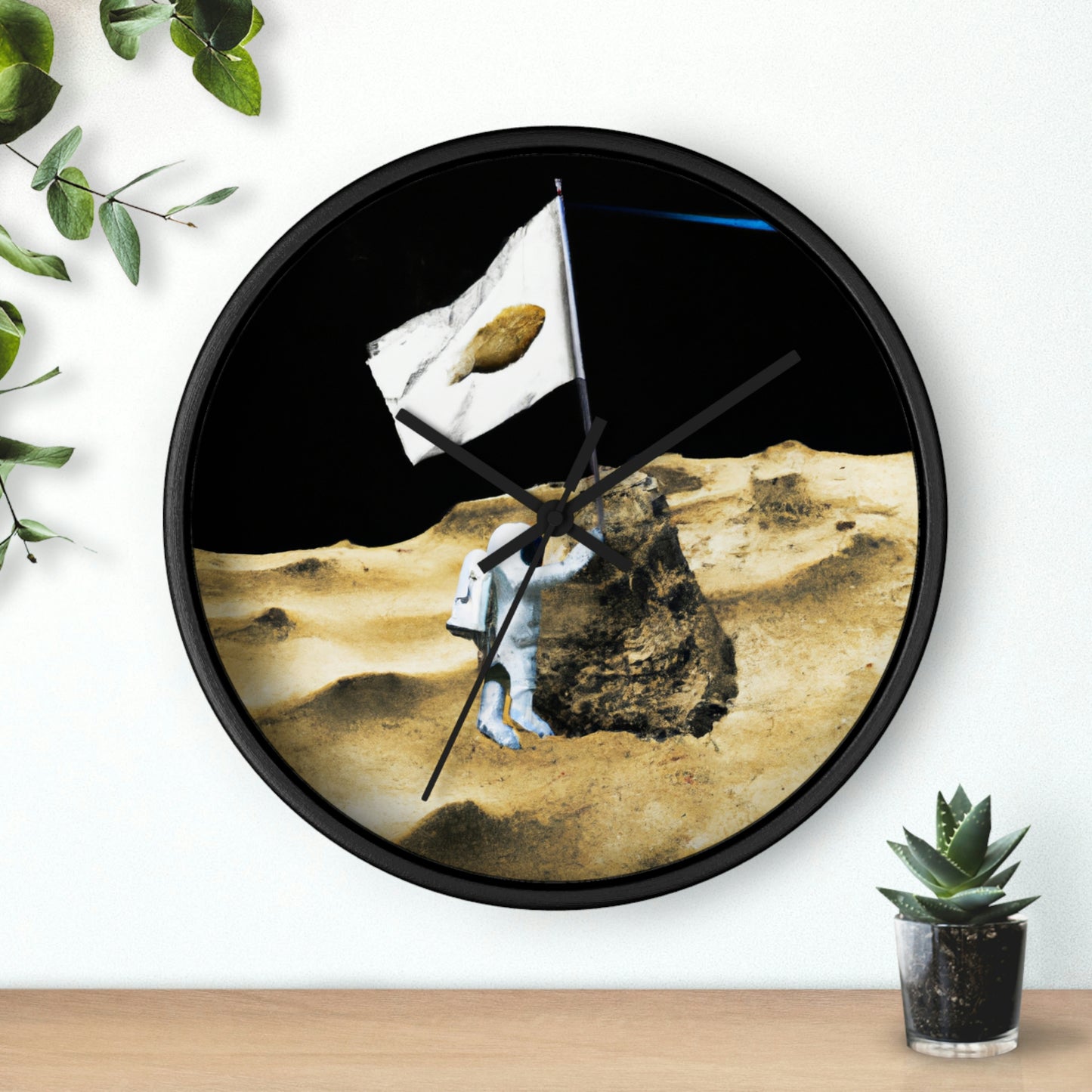 "Claiming Space: The Astronaut's Asteroid Flag Planting" - The Alien Wall Clock