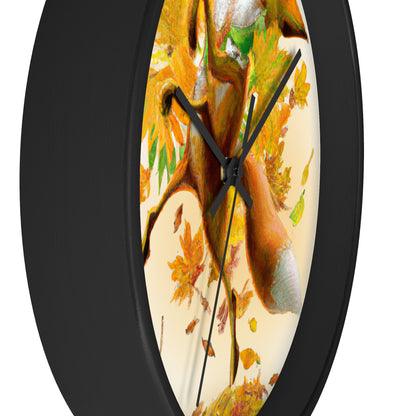 "Autumnal Adventure: A Fox's Mischief" - The Alien Wall Clock