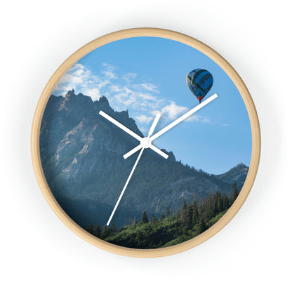 "Soaring Over Splendor: A Balloon Journey Through the Mountains" - The Alien Wall Clock