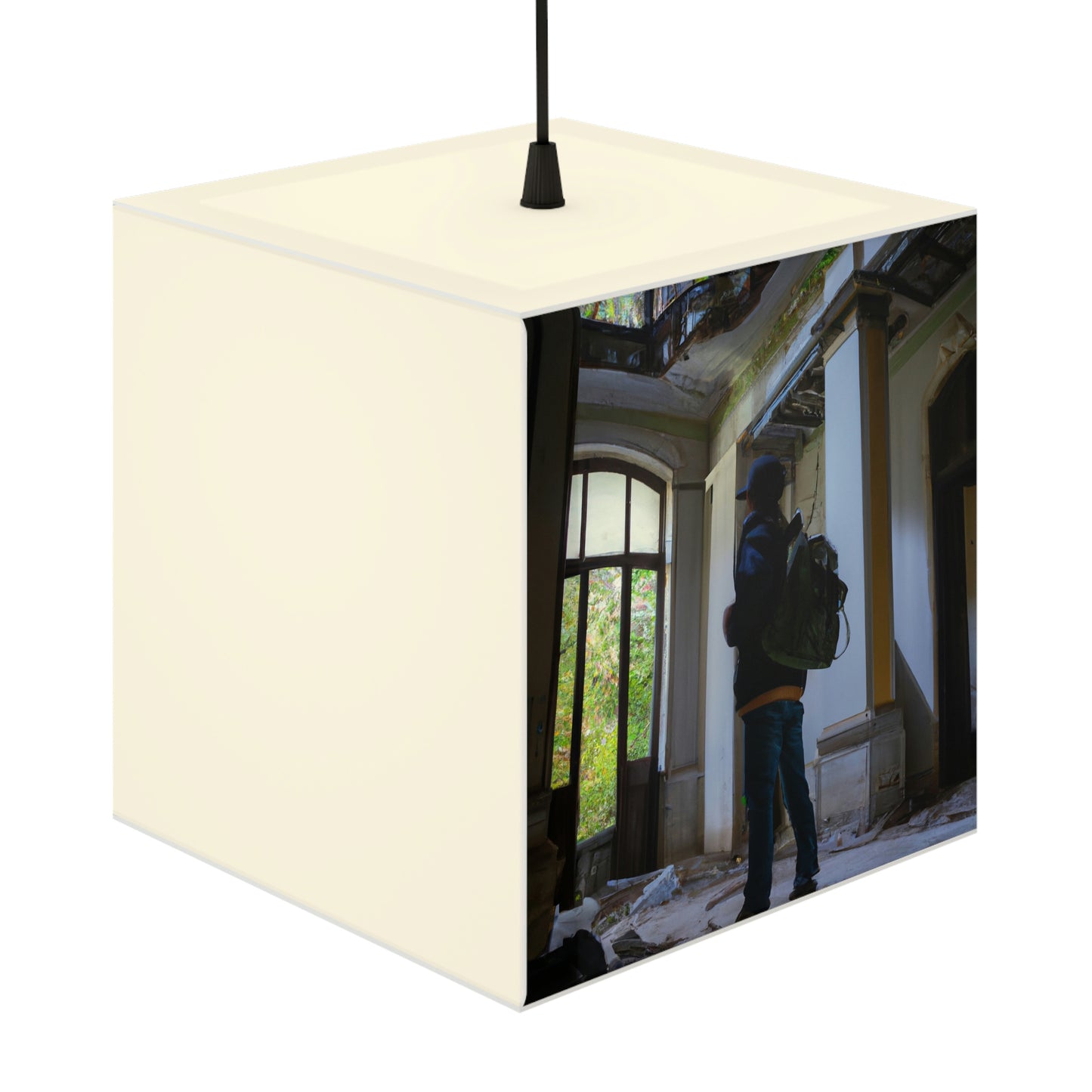 "Voyager in Peril: An Unexpected Welcome in an Abandoned Mansion" - The Alien Light Cube Lamp