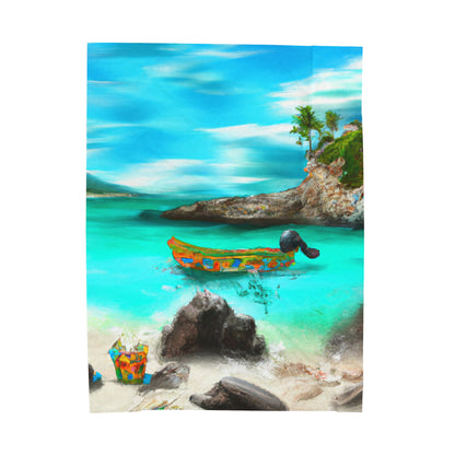 "Caribbean Fiesta on the Beach - A Digital Exploration of Mexican Culture" - The Alien Velveteen Plush Blanket