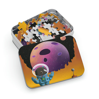 "Exploring the Unknown: The Adventures of a Space Captain and the Mysterious Planet" - The Alien Jigsaw Puzzle