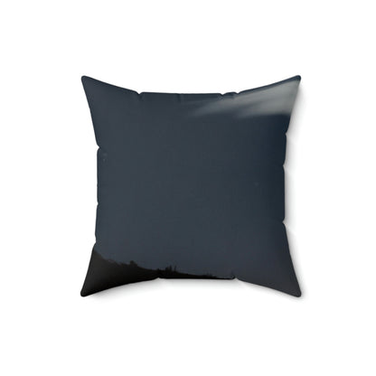 "Midnight in the Desert Tumbleweed" - The Alien Square Pillow