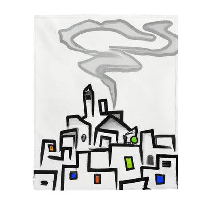 The City In The Mist - The Alien Velveteen Plush Blanket