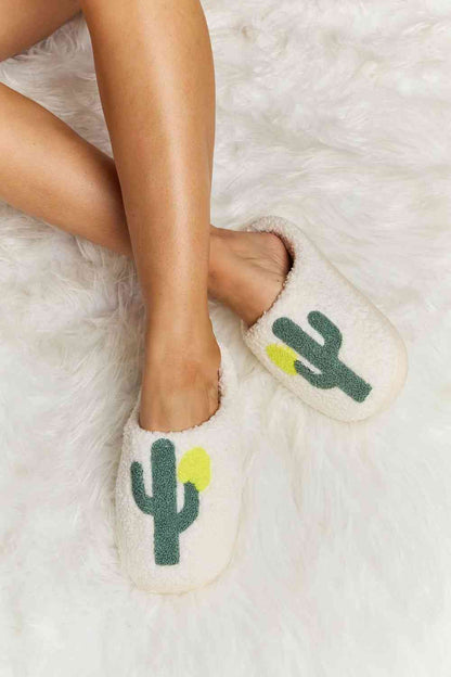 Pantuflas tipo chanclas de felpa Melody Cactus