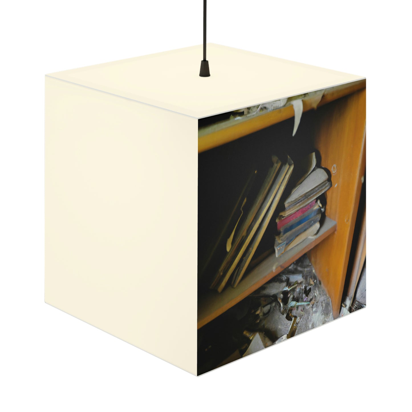 "The Lost Tales of Forgotten Library Shelves" - The Alien Light Cube Lamp