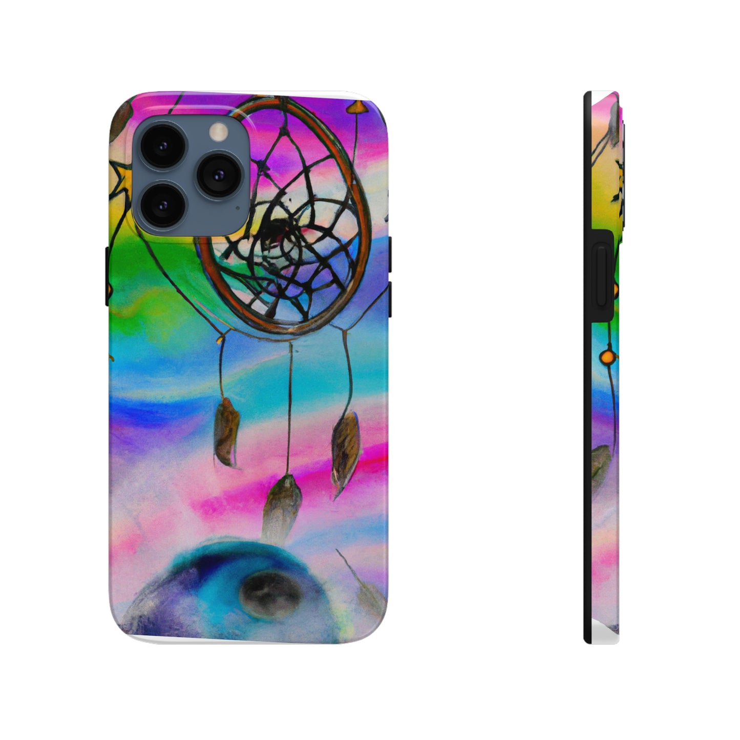 "Una galaxia de sueños: un colorido atrapasueños captura el polvo de estrellas que cae" - The Alien Tough Phone Cases