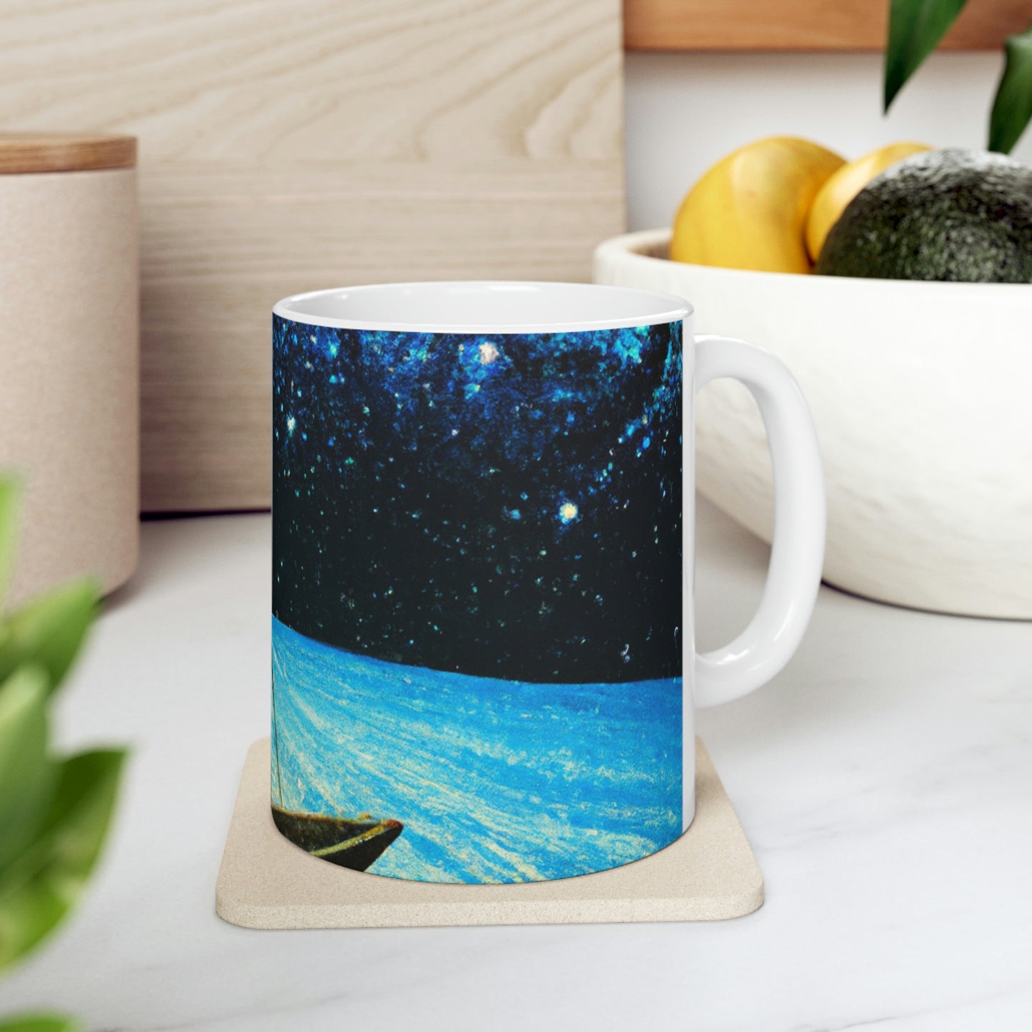 "Un viaje a la luz de las estrellas". - La Taza de Cerámica Alienígena 11 oz