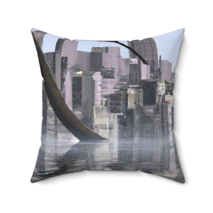 "Ascending the Deluge: A Dragon's Soaring Journey." - The Alien Square Pillow