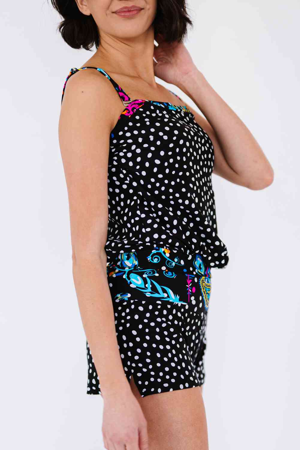 Bedrucktes Tankini-Set zum Binden