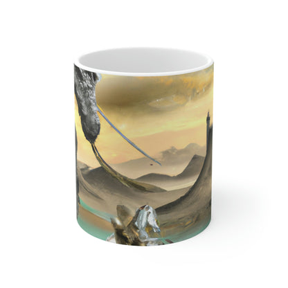 The Knight and the Dragon's Throne - The Alien Taza de cerámica 11 oz