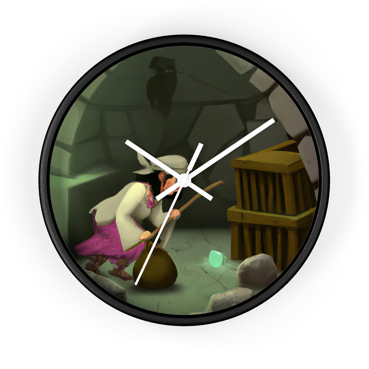 "The Witch's Hunt for Lost Riches in a Stone Fortress" - The Alien Wall Clock