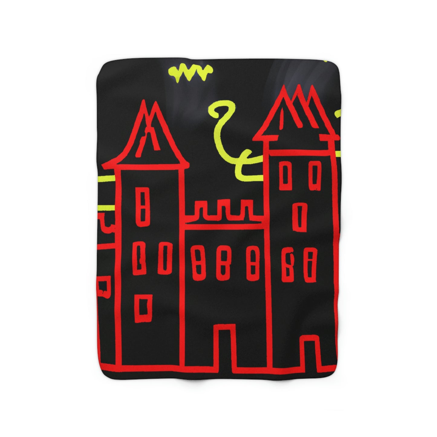 "A Haunted Shadow: The Dark Secrets of the Old Castle on a Gloomy Night" - The Alien Sherpa Fleece Blanket