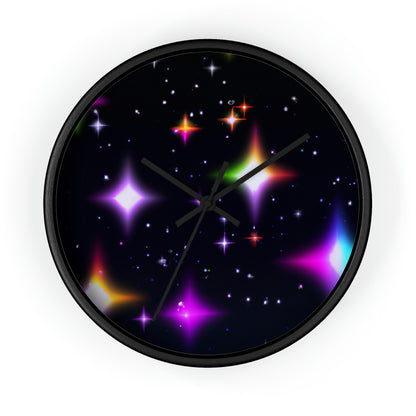 "Nighttime Galaxy of Colors" - The Alien Wall Clock