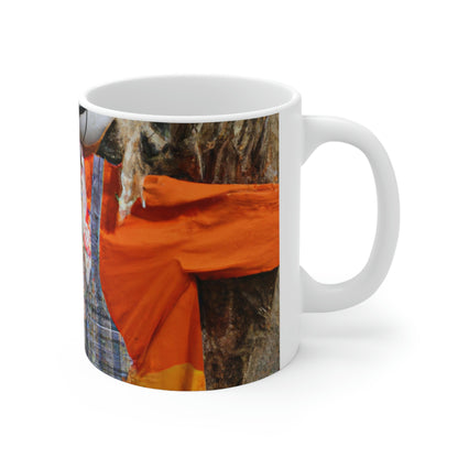 "The Enchanting Pumpkin Patch and its Charming Scarecrow" - The Alien Ceramic Mug 11 oz