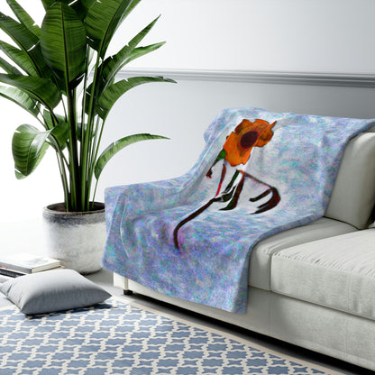 "A Flower Refusing to Shiver" - The Alien Sherpa Fleece Blanket