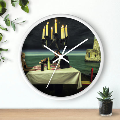 "A Beacon of Romance: An Intimate Candlelit Dinner in a Forgotten Lighthouse" - The Alien Wall Clock