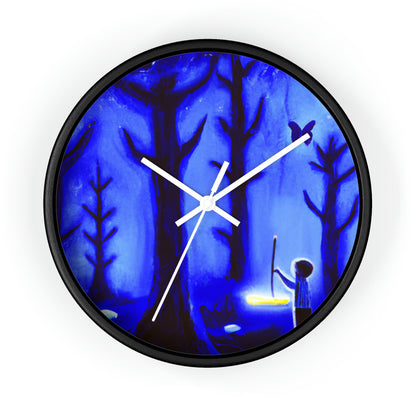 "Un viaje por el bosque iluminado por la luna" - El reloj de pared alienígena