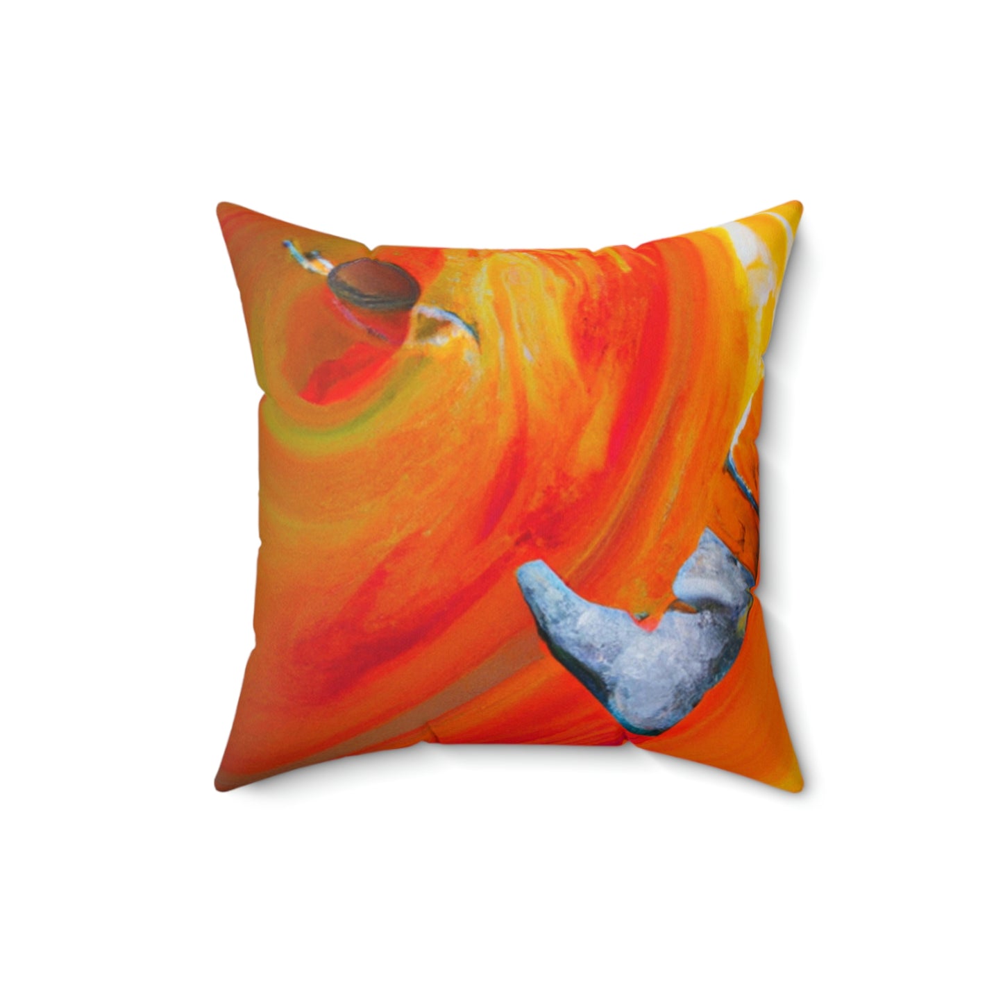 "Journeying in the Burning Orange Galaxy" - The Alien Square Pillow