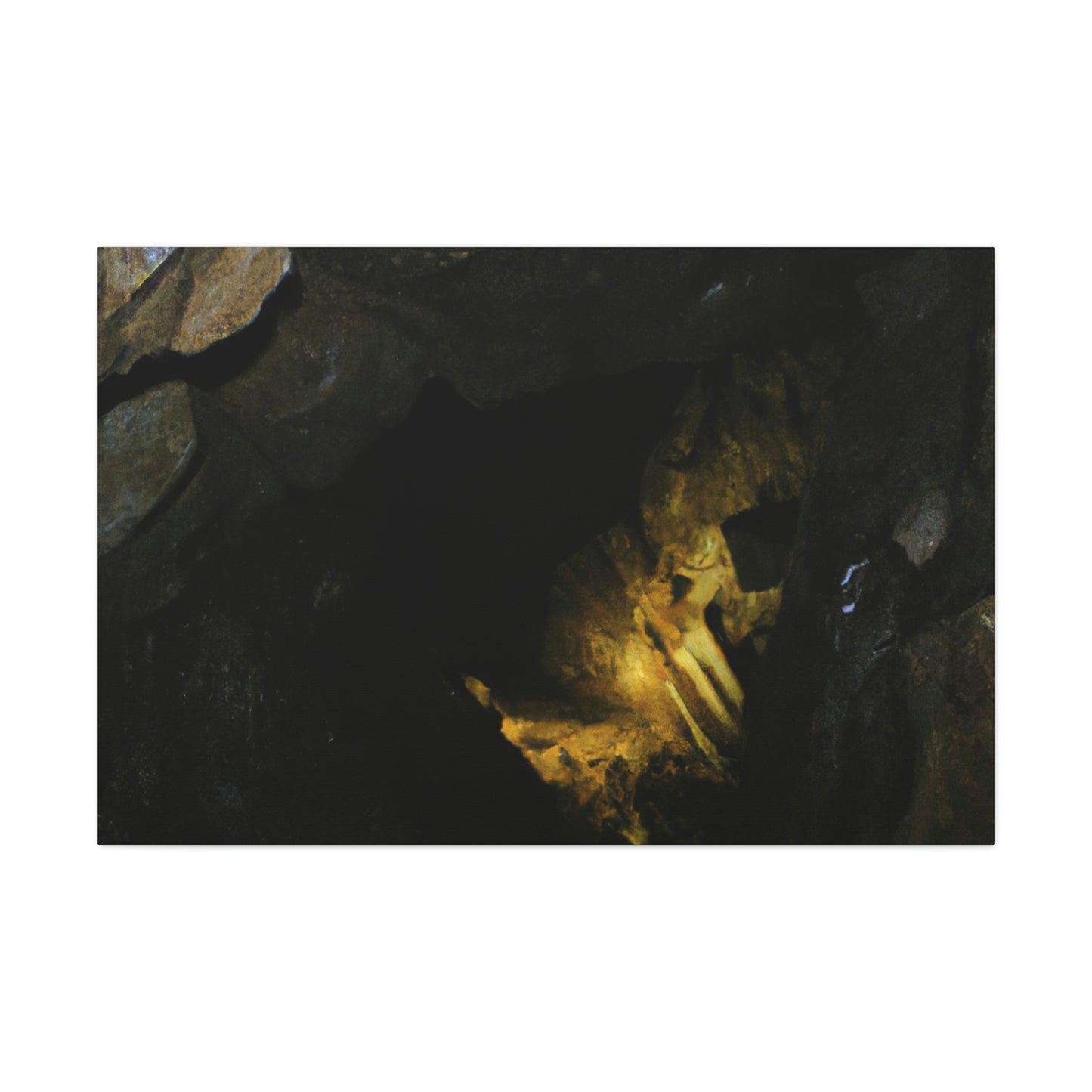 "Descending the Labyrinth: The Mysterious Cave Treasure" - The Alien Canva