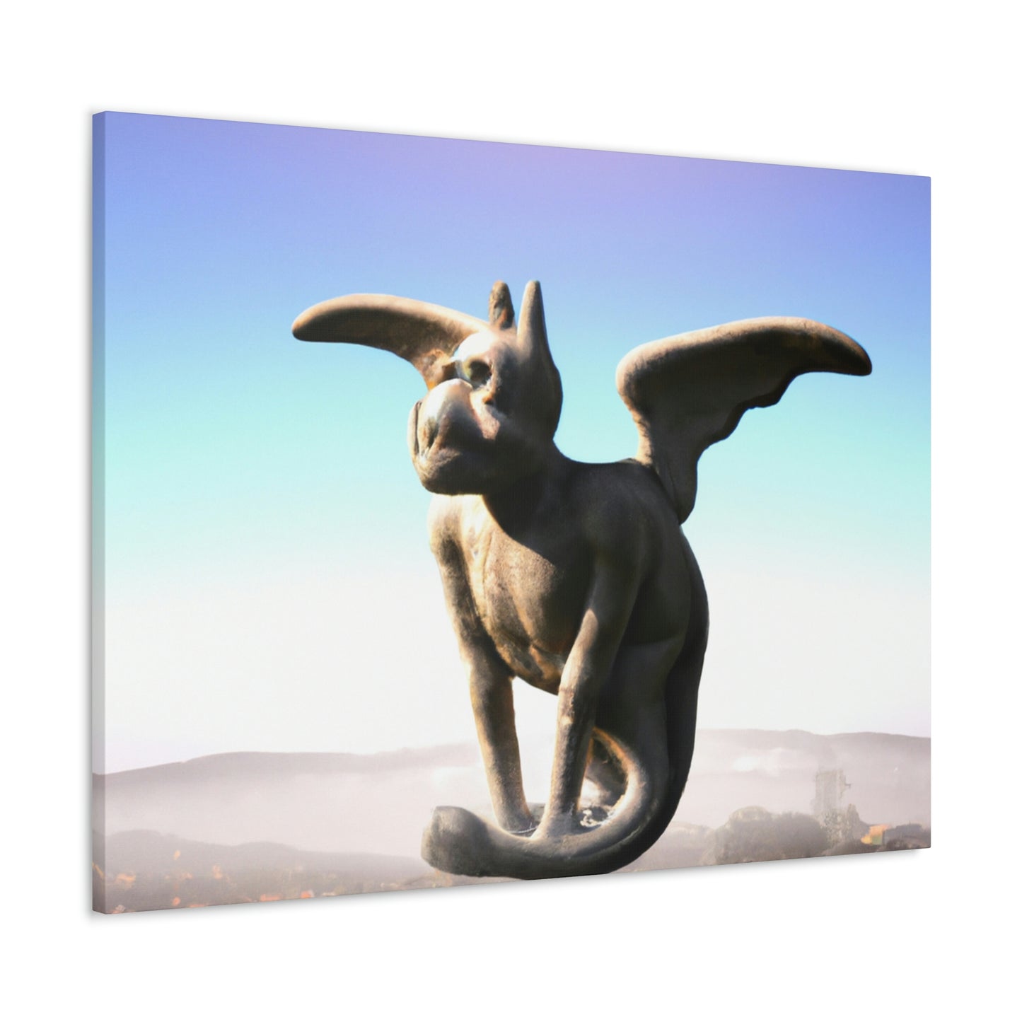 "Alone on the Hilltop: The Tale of a Solitary Gargoyle" - The Alien Canva