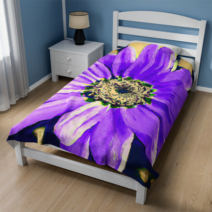 Purple Petals Popping: Create an Eye-Catching Daisy-Rose Fusion - The Alien Velveteen Plush Blanket