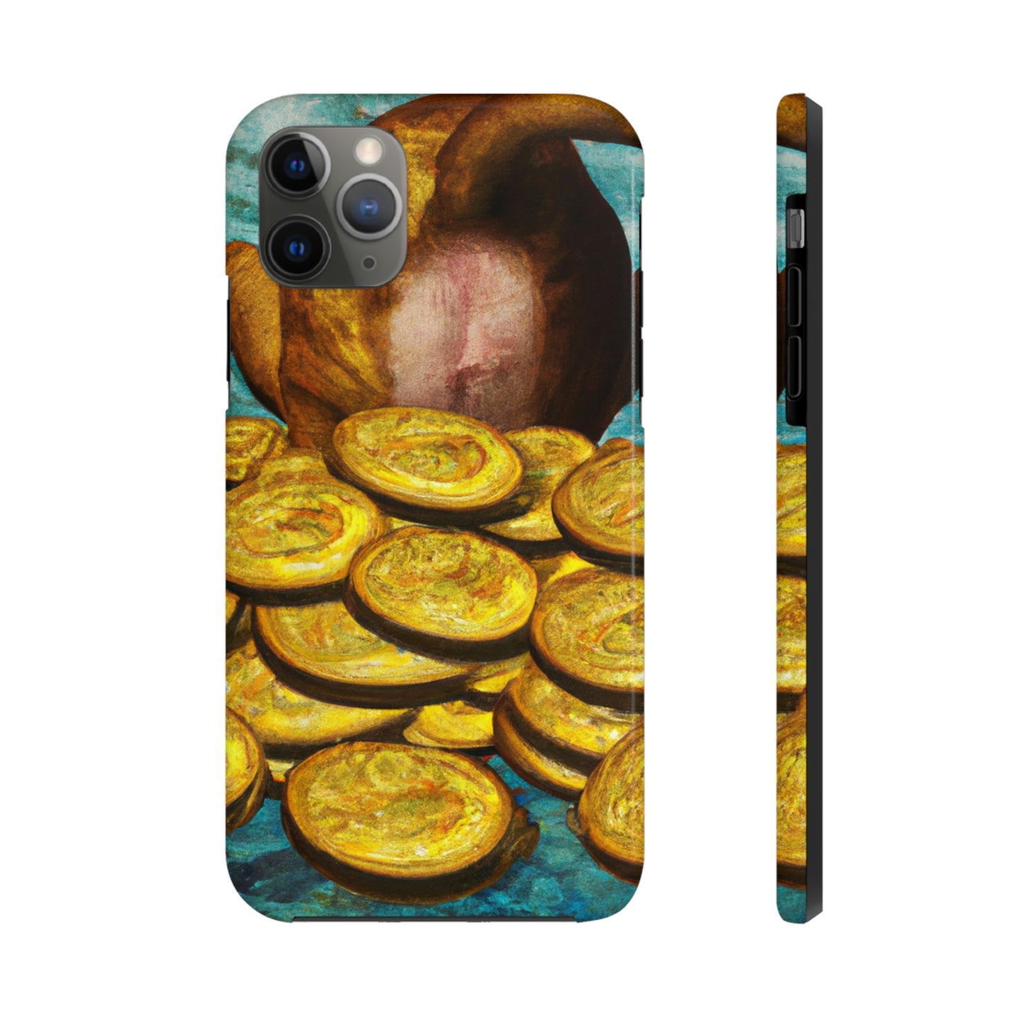 "Feline Fortune in a Foliage of Finances" - Die Alien Tough Phone Cases