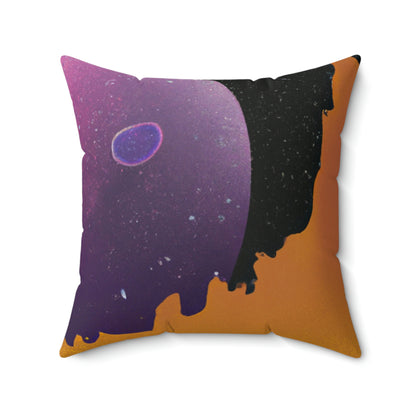 "Das Unbekannte erkunden: Die Abenteuer eines Weltraumkapitäns und des mysteriösen Planeten" - Das Alien Square Pillow