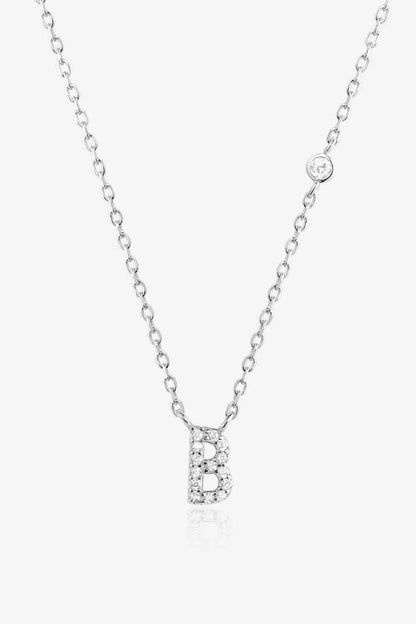 A To F Zircon 925 Sterling Silver Necklace