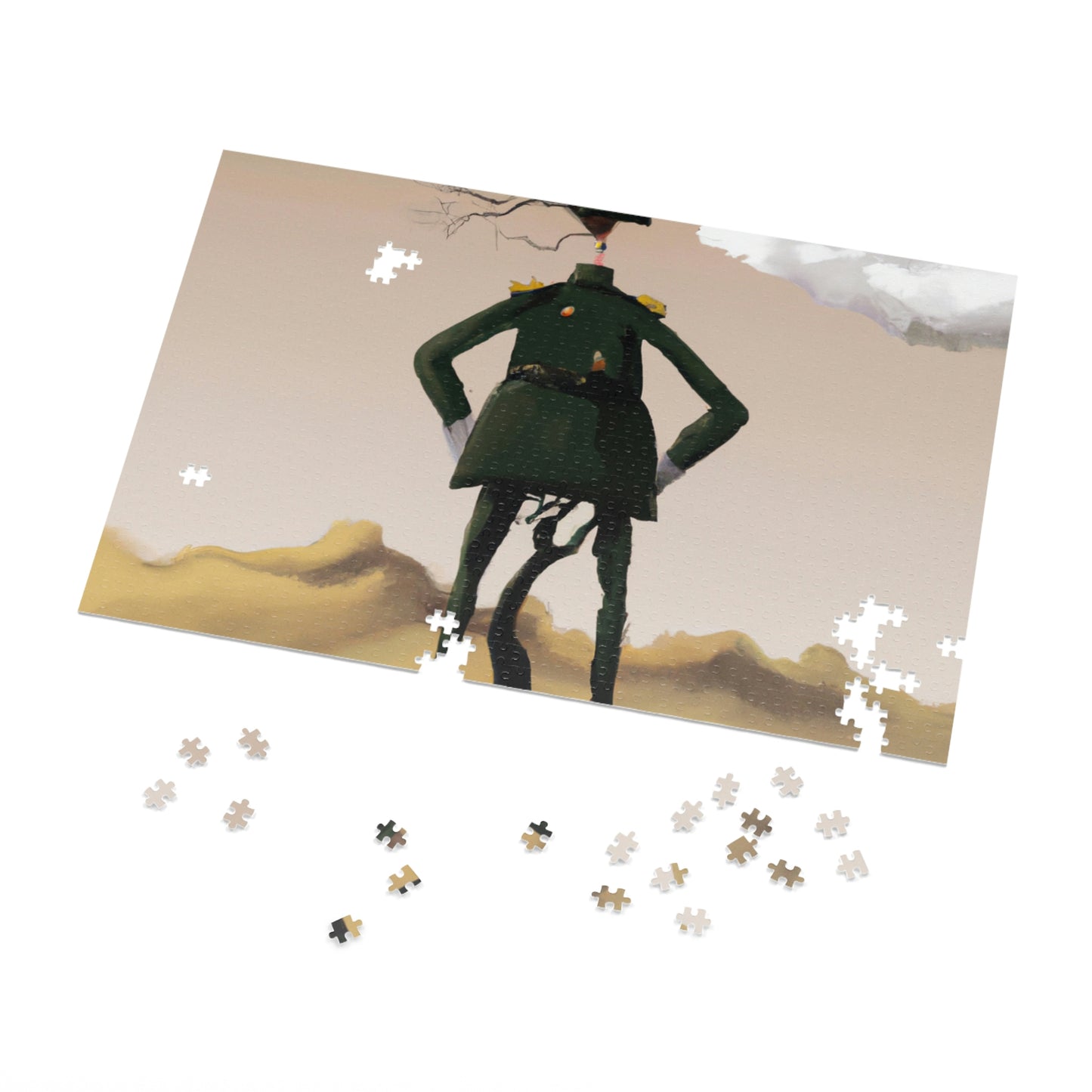 "Courage Against Despair: A Soldier's Triumph" - The Alien Jigsaw Puzzle