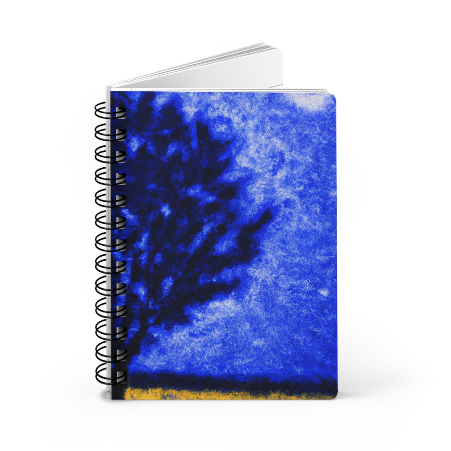 "Un árbol azul solitario en el campo de luz de la luna" - The Alien Cuaderno encuadernado en espiral