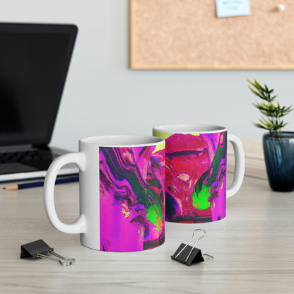 Locura mística: colores locos en la catedral olvidada - Taza de cerámica The Alien 11 oz