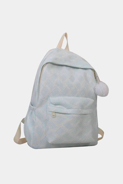 Bedruckter großer Rucksack aus Polyester (Flauschiger Ball im Lieferumfang enthalten)