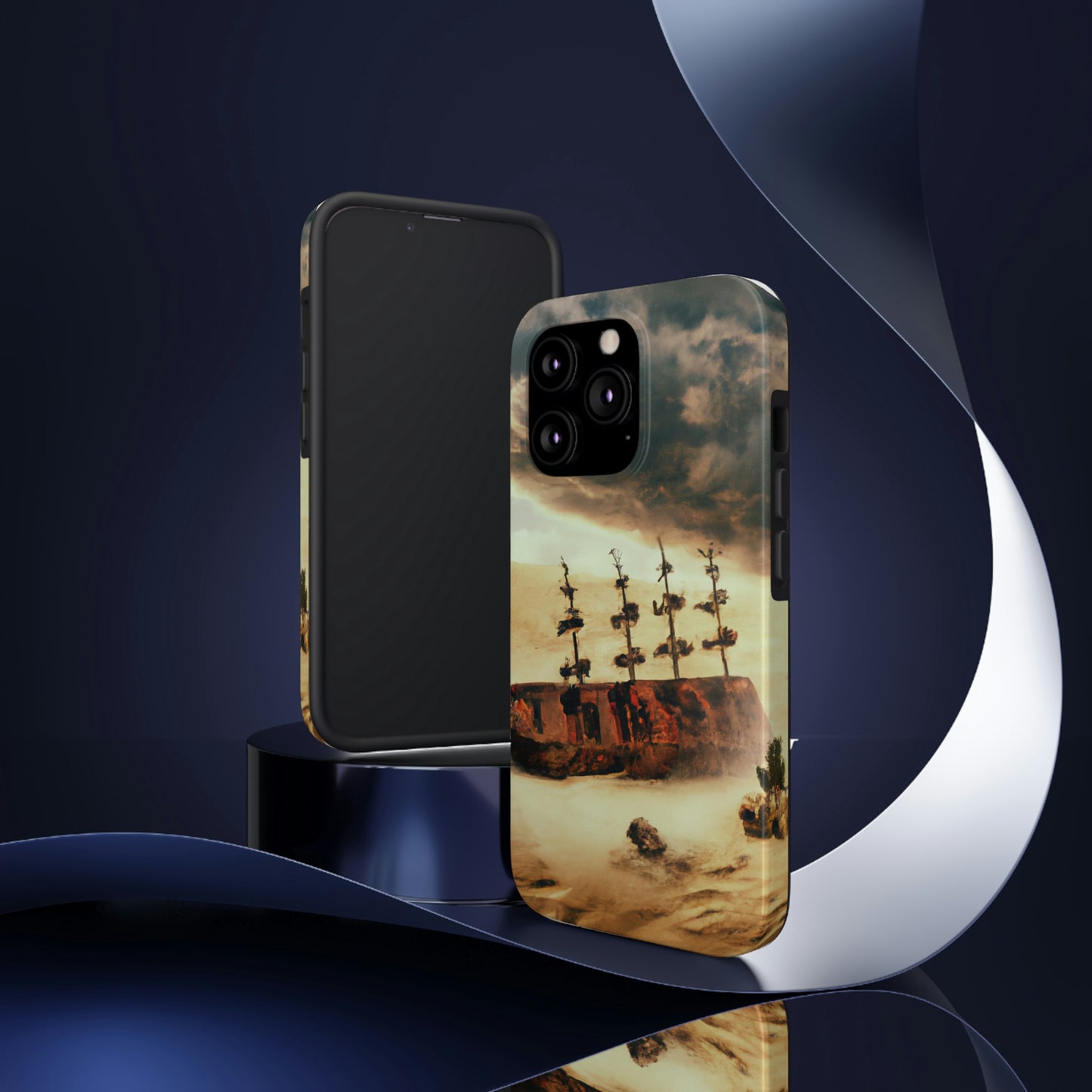 "Lost at Sea: Stranded On A Stormy Desert Island" - The Alien Tough Phone Cases