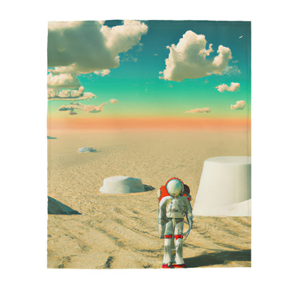 "A Strayed Astronaut: Alone on a Forlorn Planet" - La manta de felpa Alien Velveteen