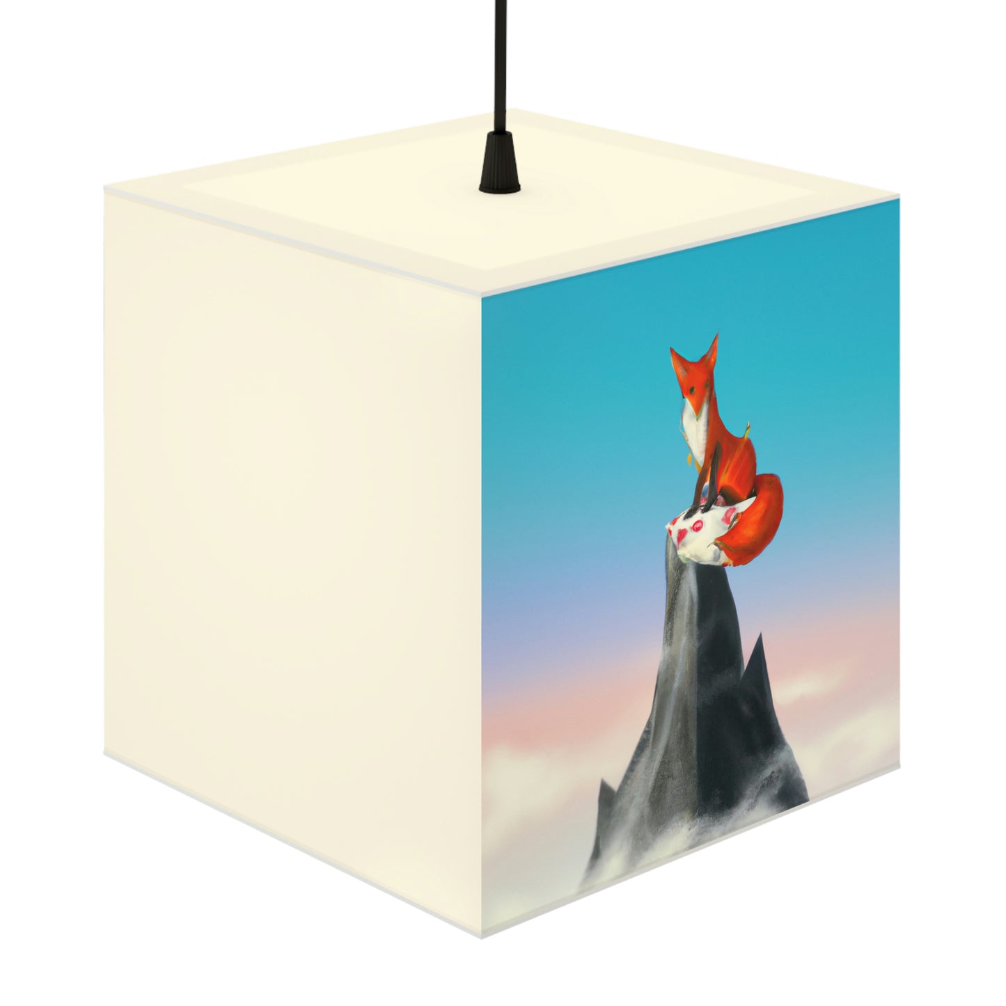 Der Fuchs, der auf dem Berg gipfelt - Die Alien Light Cube Lampe