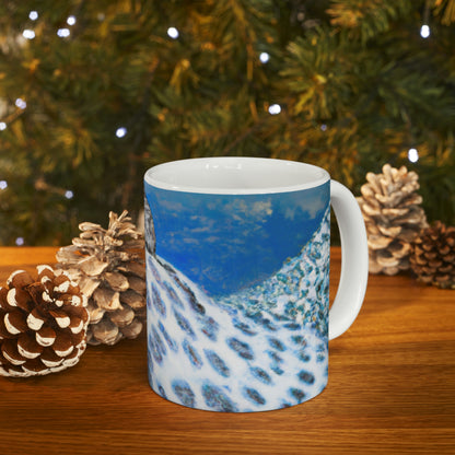 "Lonely Perch of the Snow Leopard" - The Alien Ceramic Mug 11 oz