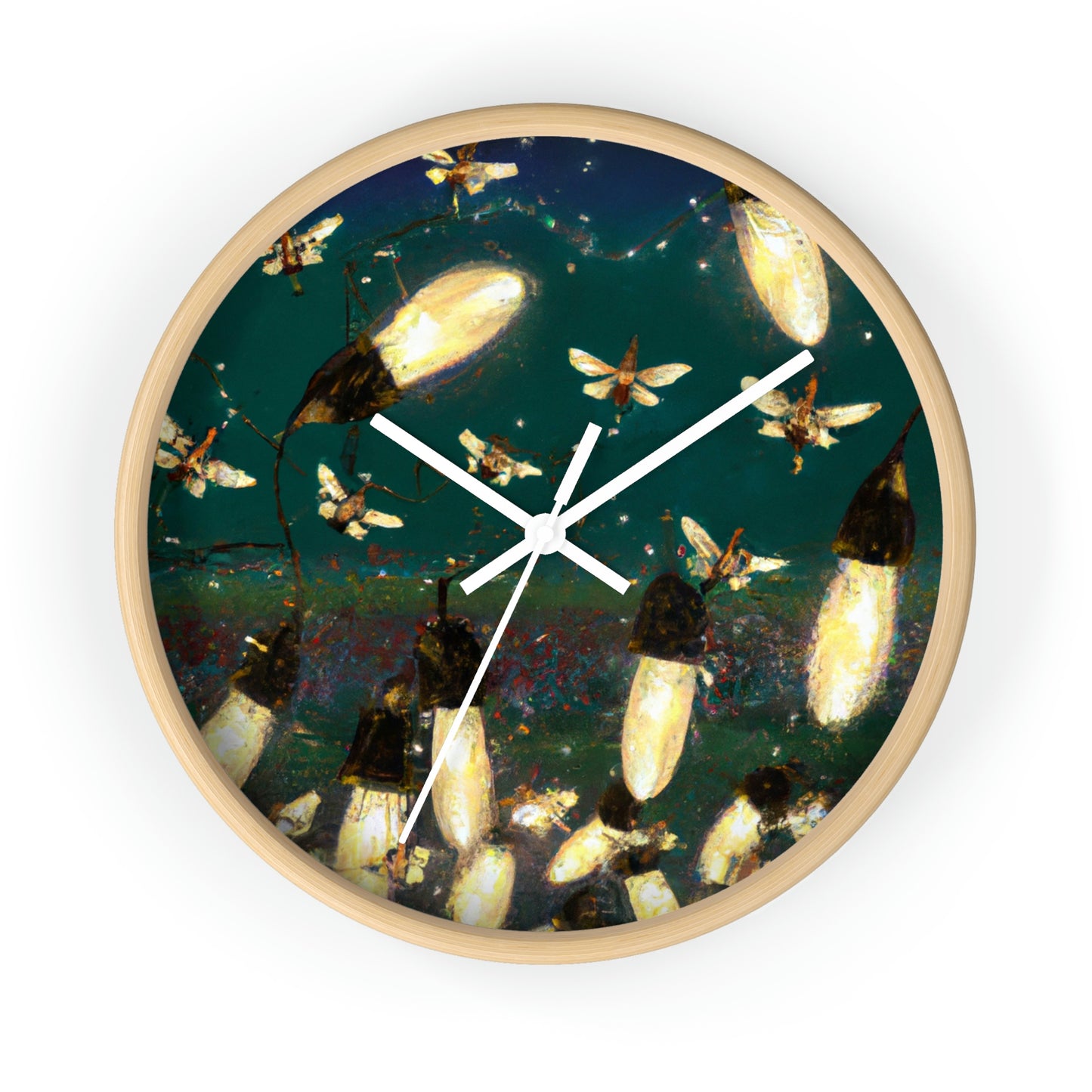 Twinkling Fireflies in the Evening Sky - The Alien Wall Clock