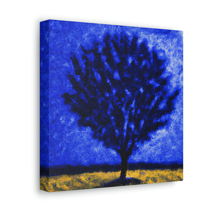 "A Lone Blue Tree in the Moonlight Field" - The Alien Canva