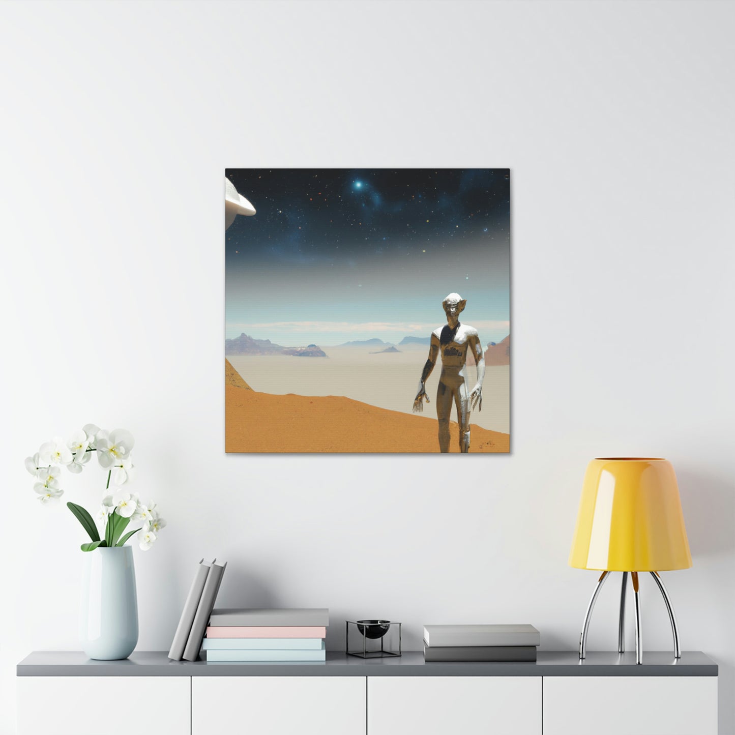 "Auf der Suche nach einem neuen Zuhause: Die Reise des einsamen Aliens" - The Alien Canva