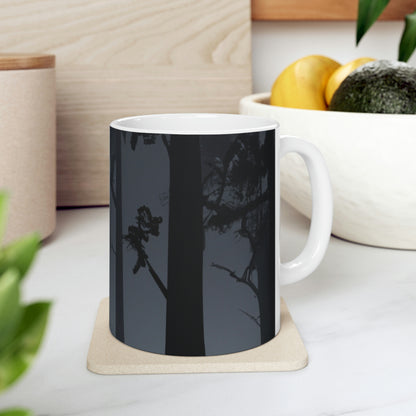 Perdido en el Bosque de la Luz de la Luna. - La Taza de Cerámica Alienígena 11 oz