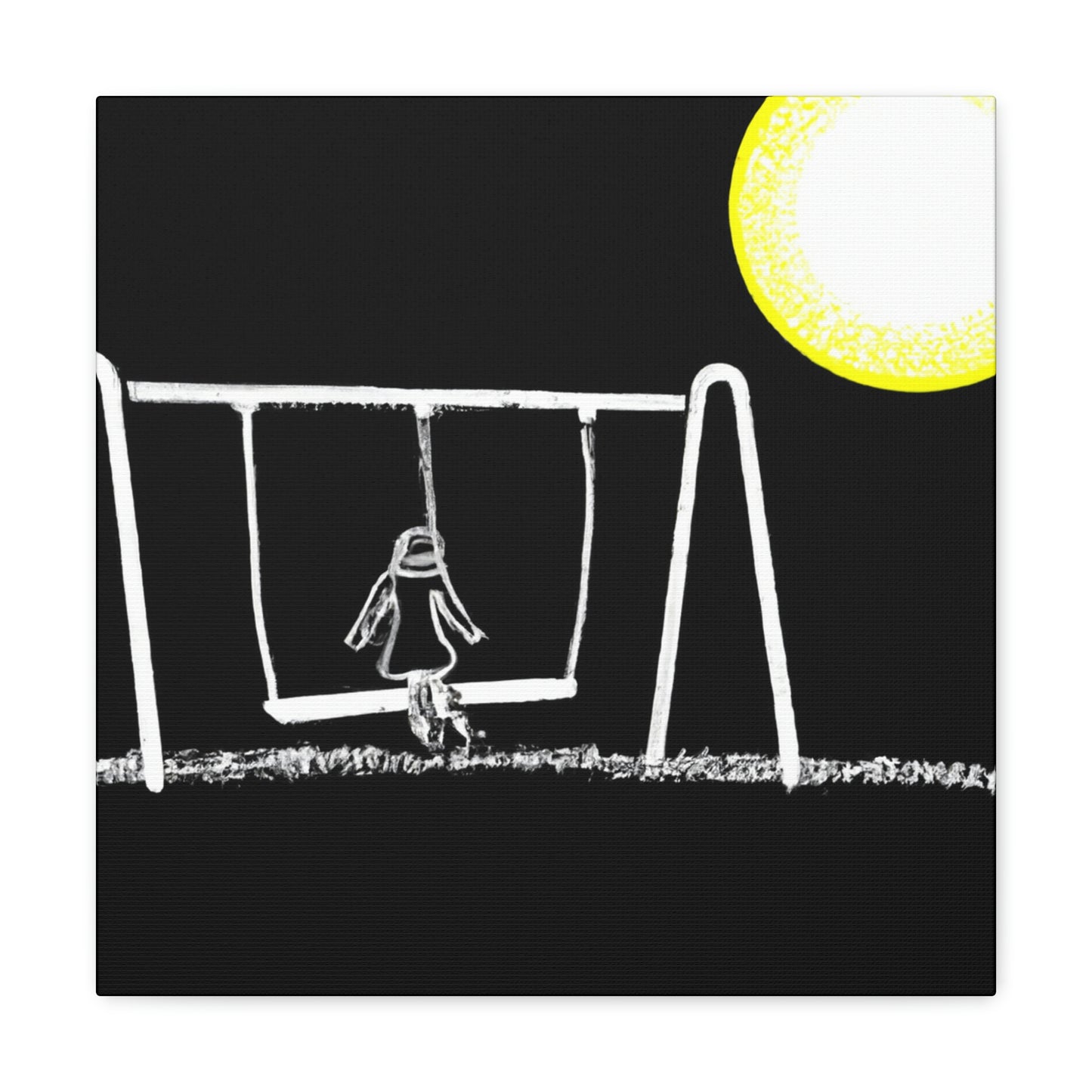 "The Moonlit Swing: A Dream-Like Moment in a Meadow" - The Alien Canva