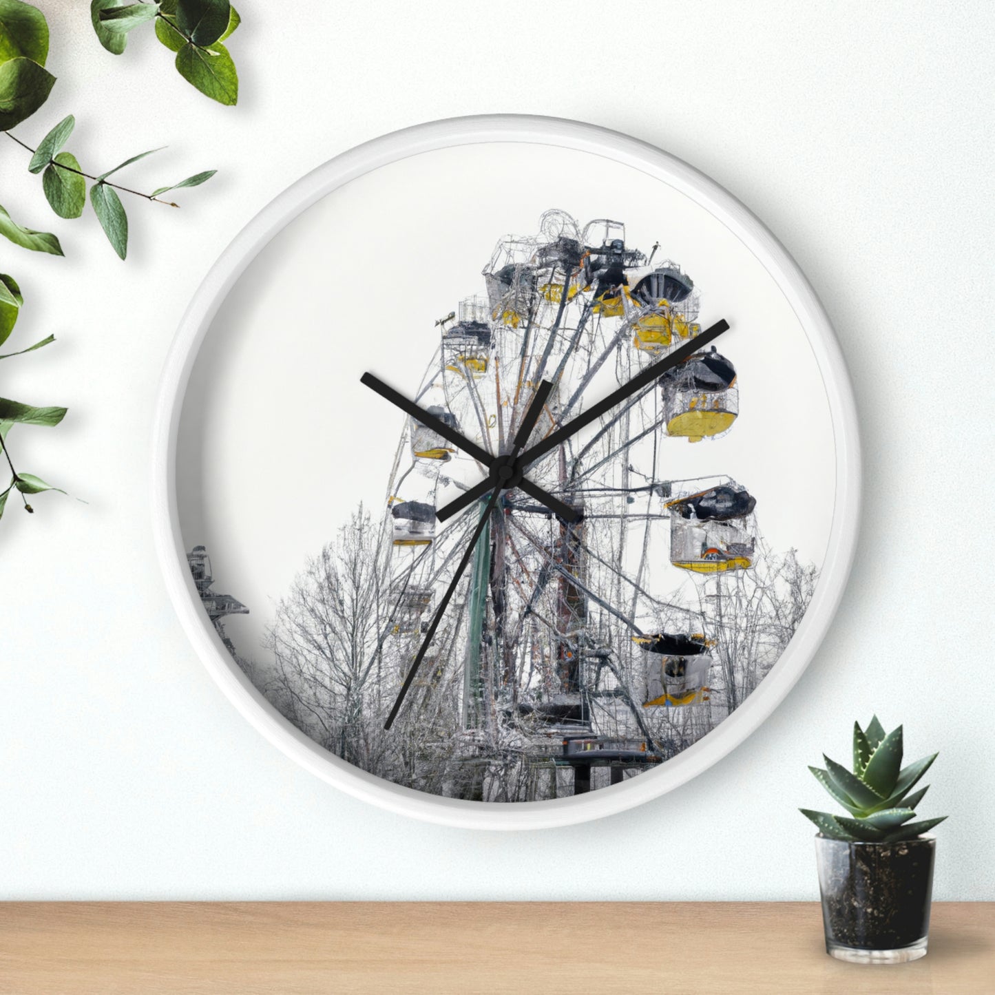 "Lonely Wheel in a Winter Wonderland" - El reloj de pared alienígena