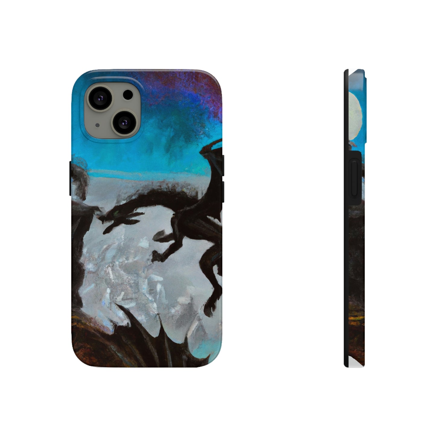 „Clash of Fire and Steel on the Moonlit Cliff“ – The Alien Tough Phone Cases